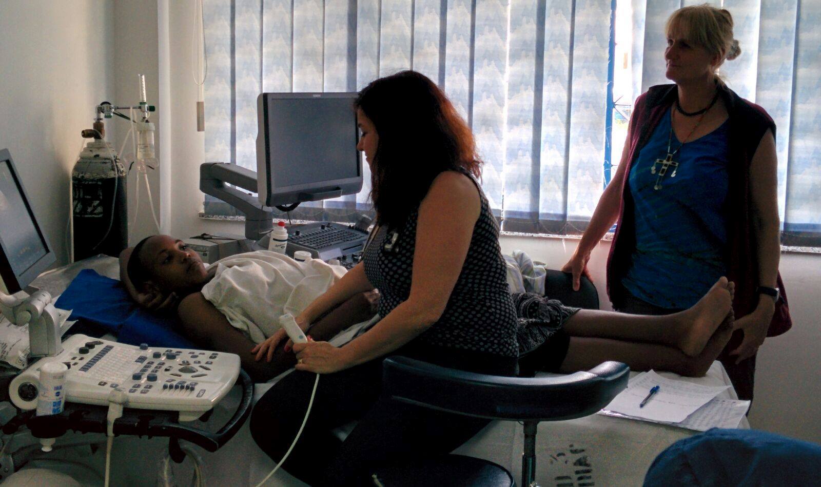 Dr. Alona Raucher doing an echocardiogram on Esther. Photo courtesy of SACH Dr. Alona Raucher doing an echocardiogram on Esther. Photo courtesy of SACH