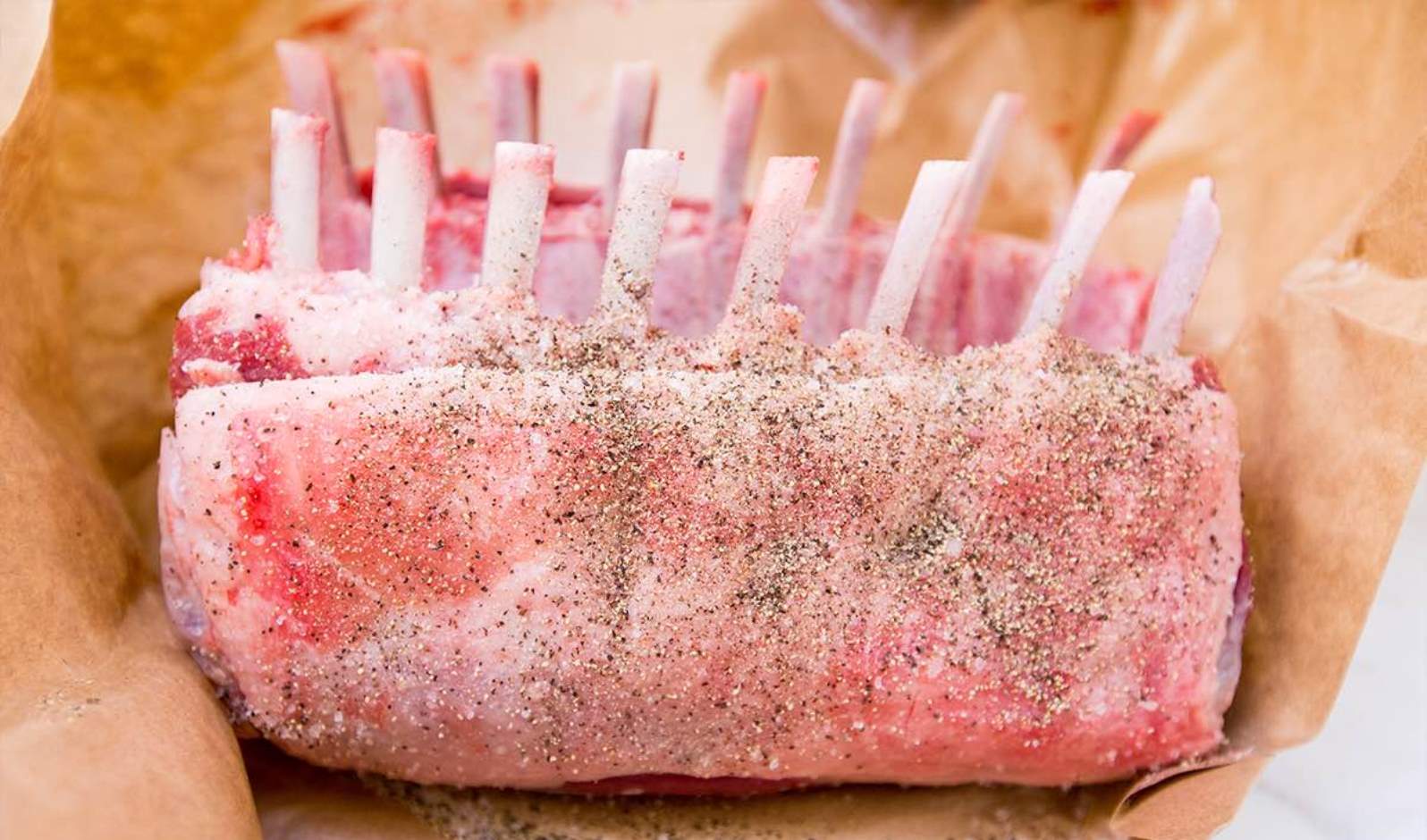 Johnny Goric’s roasted rack of lamb ready for roasting. Photo: courtesy