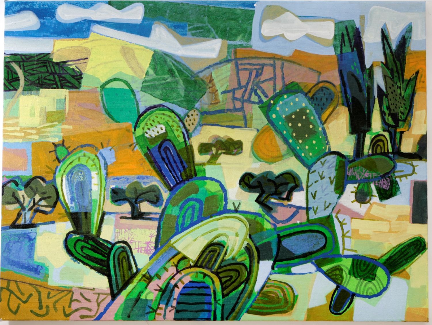 David Gerstein’s drawing of cacti in Israel’s Elah Valley. Photo: courtesy