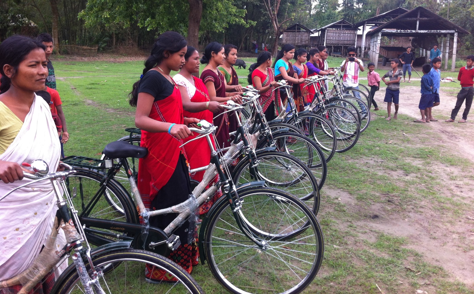 Mising women can get around more easily due to the Amar Majuli bike bank. Photo by Aviv Naveh