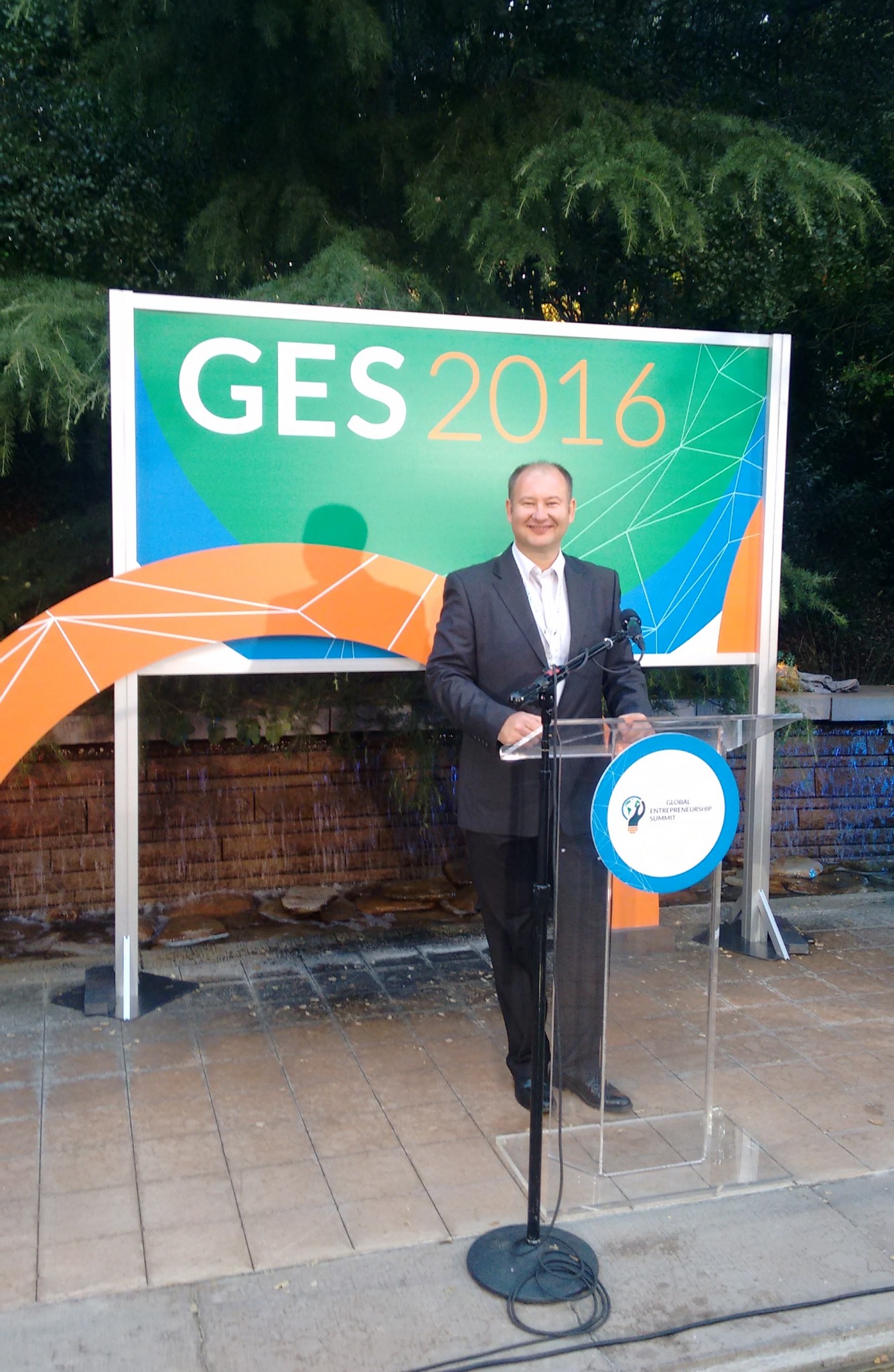 Cap to right: BwareIT’s Konstantin Berezin at GES Summit 2016. Photo: courtesy Cap to right: BwareIT’s Konstantin Berezin at GES Summit 2016. Photo: courtesy