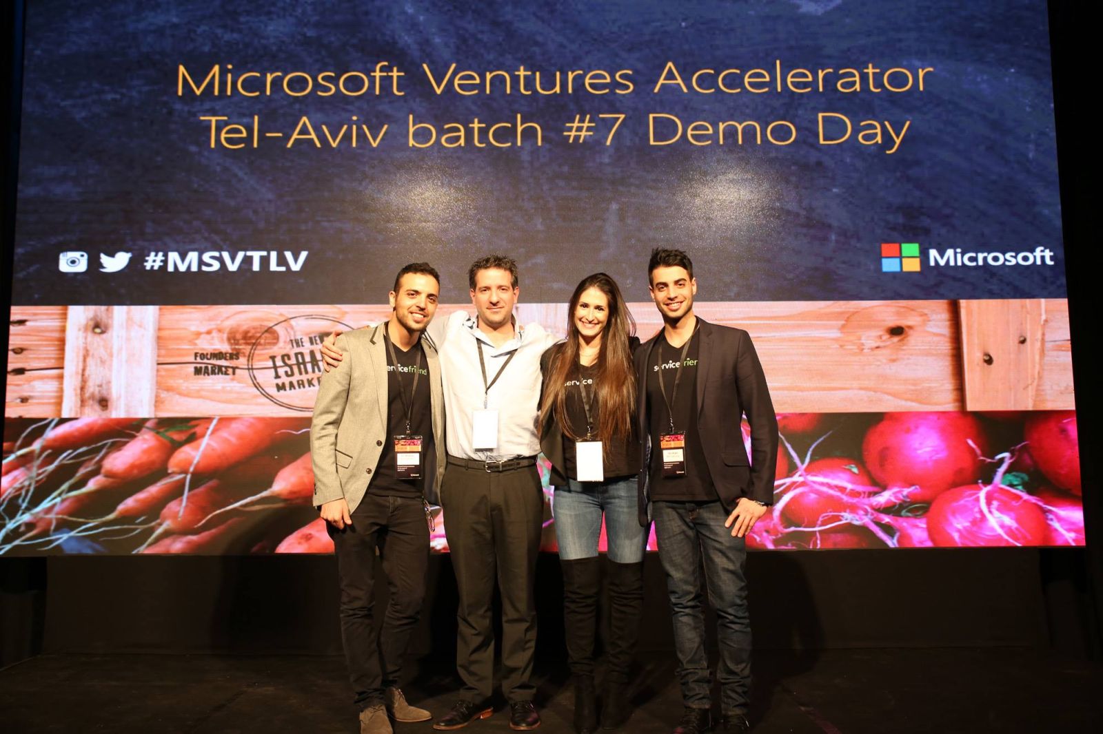 Entrepreneurs brainstorming in The Library a municipal coworking space. Photo courtesy of the Tel-Aviv municipality Microsoft Ventures Accelator Tel-Aviv batch Demo Day