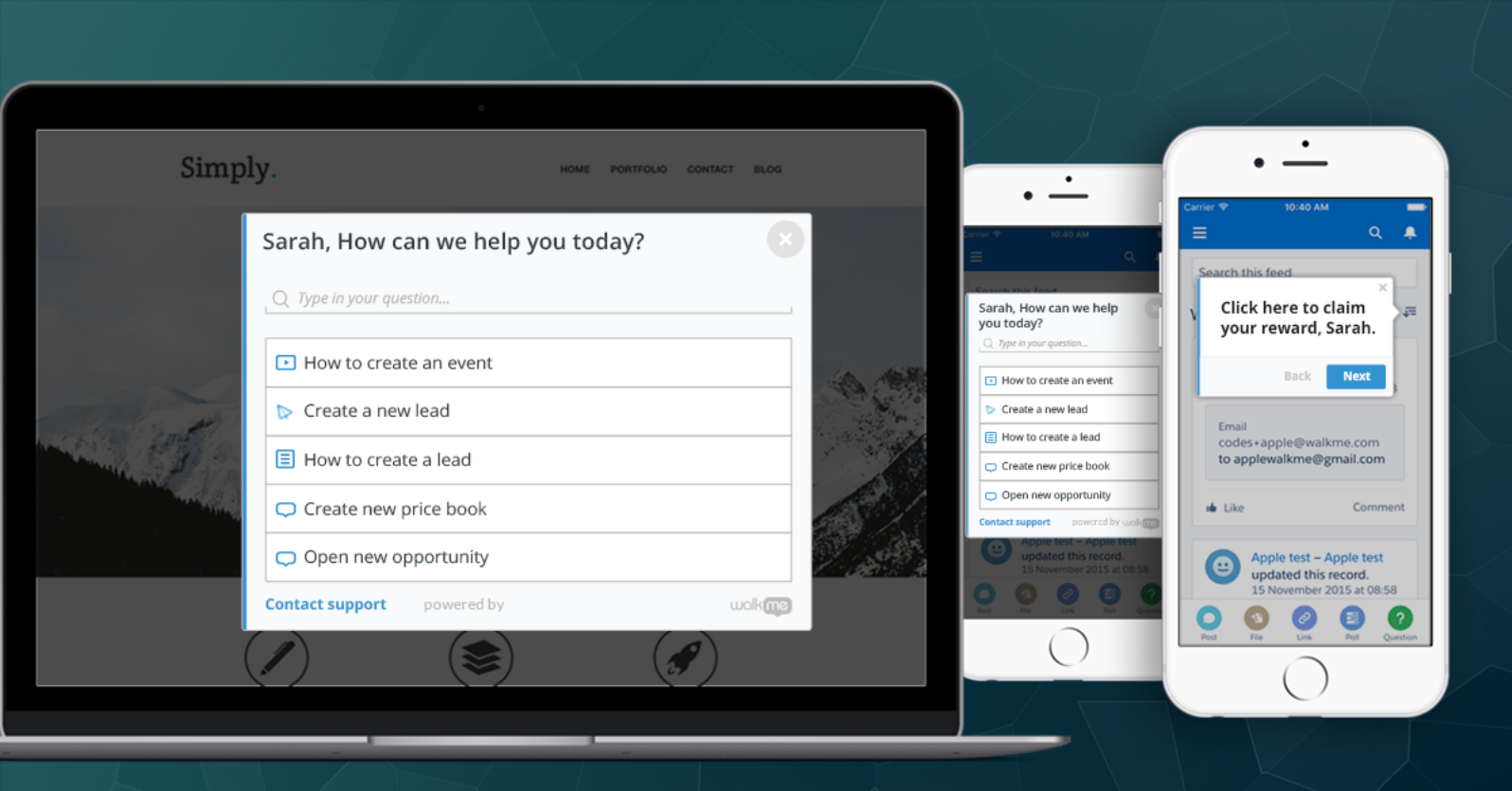 WalkMe screenshot. WalkMe screenshot.