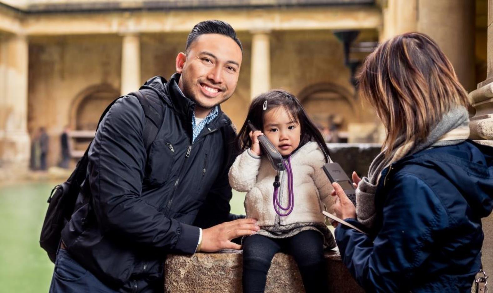 Family members can all enjoy the Roman Baths at their own levels. Photo courtesy of Acoustiguide