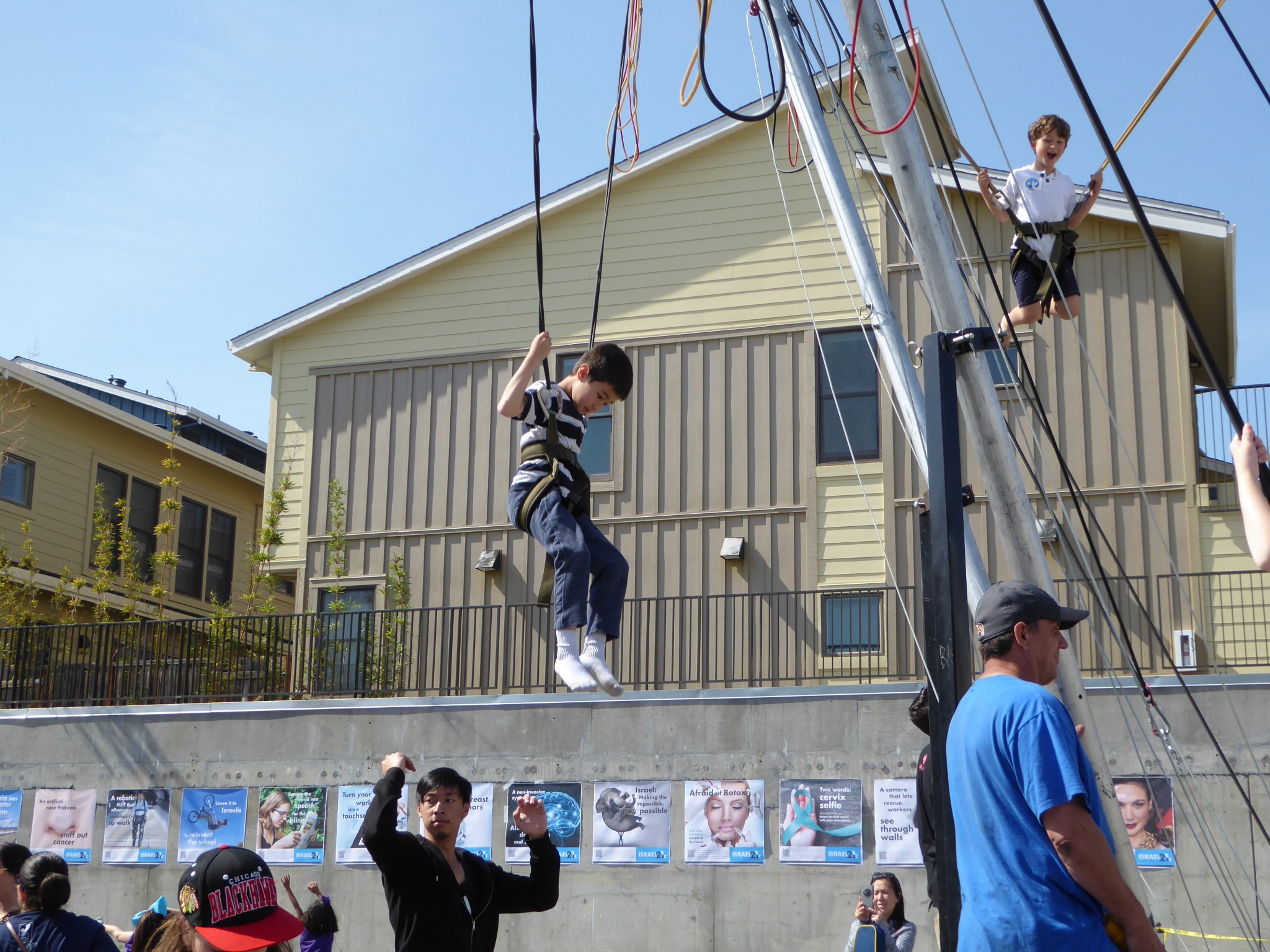 “18 Ways Israel is Changing the World” was mounted outdoors at the Yom Ha'atzmaut community-wide event hosted by the Oshman Family JCC in Palo Alto, California. Photo: courtesy