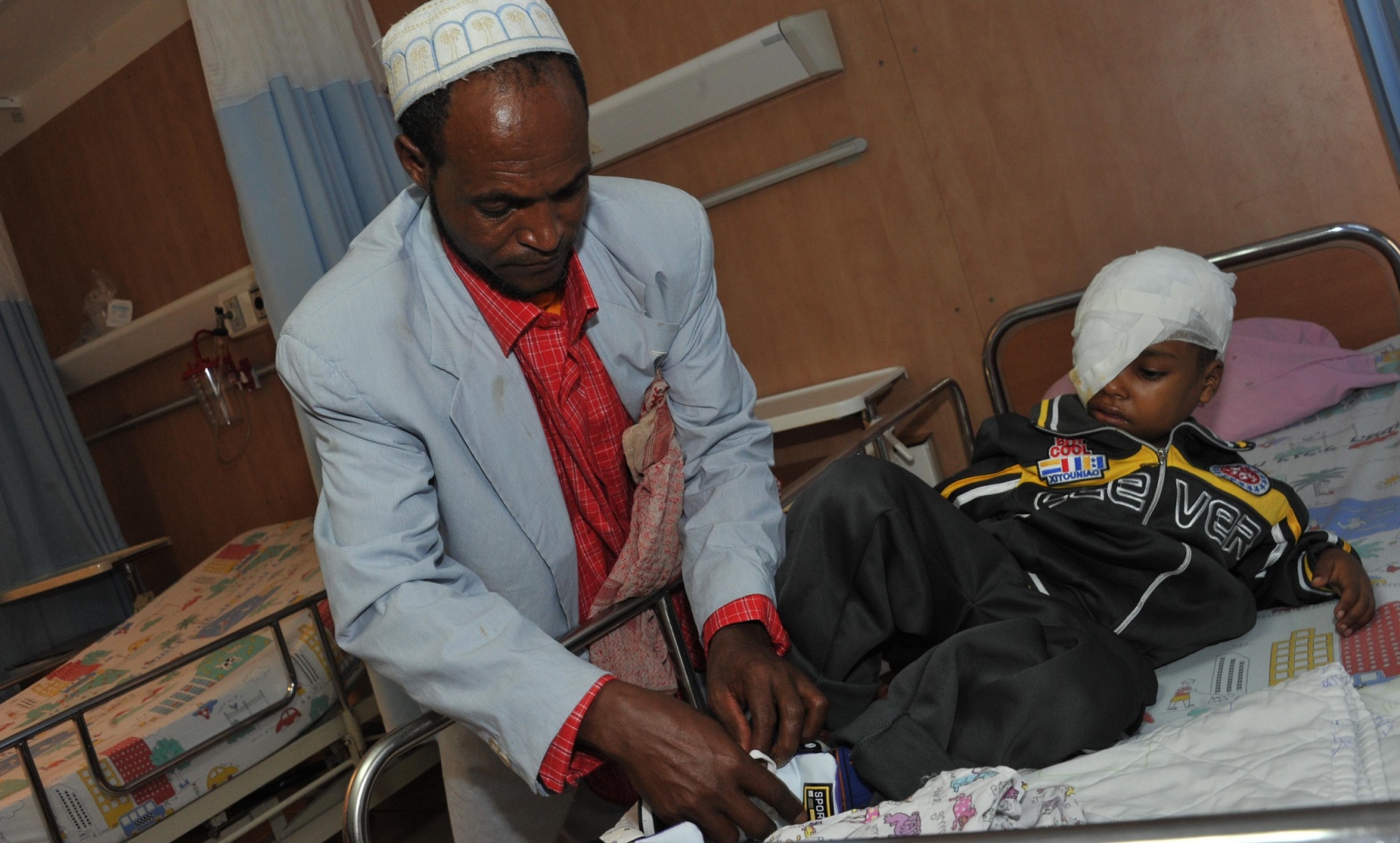 Abdul Razek, an eight-year-old from Ethiopia, was violently attacked by wild hyenas and brought for treatment to Western Galilee Hospital in Nahariya. Photo by Rony Albert Abdul Razek, an eight-year-old from Ethiopia, was violently attacked by wild hyenas and brought for treatment to Western Galilee Hospital in Nahariya. Photo by Rony Albert