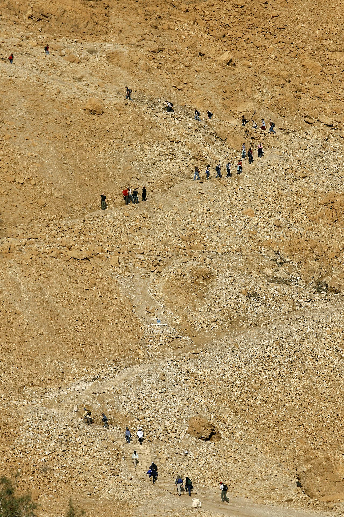 Hiking the snake trail at Masada. Photo by Moshe Shai/Flash90
