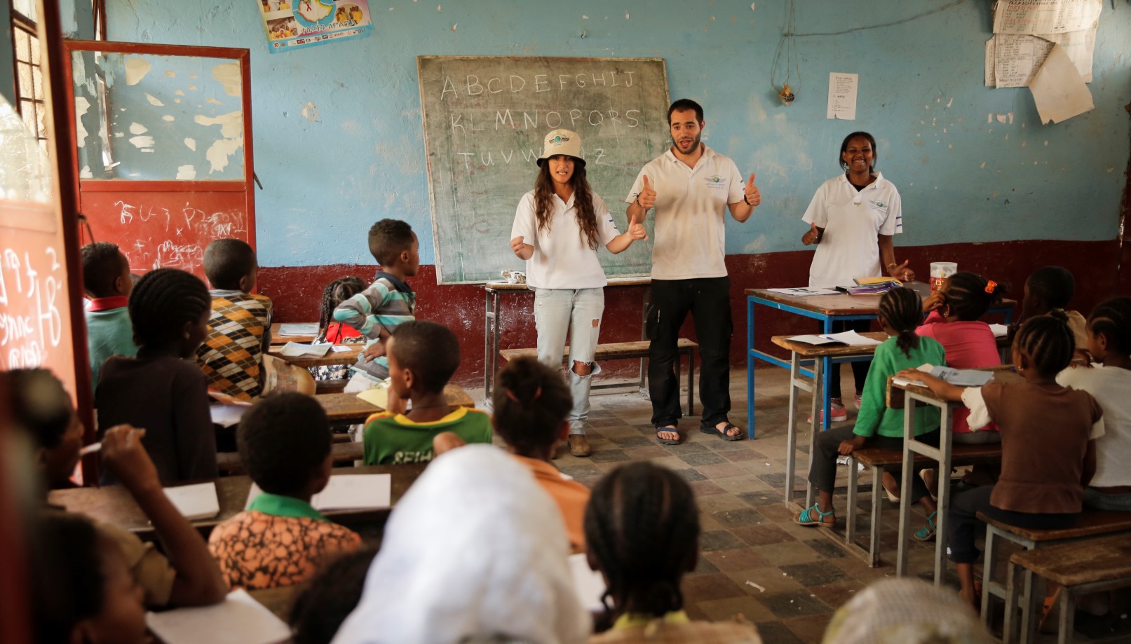 Fighters for Life volunteers teaching English in Ethiopia. Photo courtesy of FFL