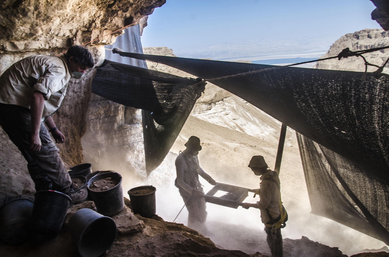 Israel Antiquities Authority has been conducting an archaeological excavation in search of ancient artifacts in the Cave of the Skulls in the Judean Desert. Photo by Yoli Shwartz, courtesy of the Israel Antiquities Authority. Israel Antiquities Authority has been conducting an archaeological excavation in search of ancient artifacts in the Cave of the Skulls in the Judean Desert. Photo by Yoli Shwartz, courtesy of the Israel Antiquities Authority.