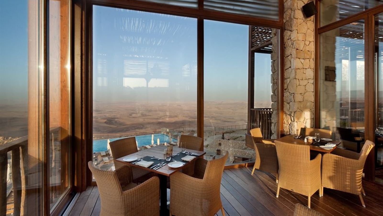 Dining at the Beresheet Hotel in Mitzpeh Ramon overlooking the Ramon Crater. Photo: courtesy Dining at the Beresheet Hotel in Mitzpeh Ramon overlooking the Ramon Crater. Photo: courtesy