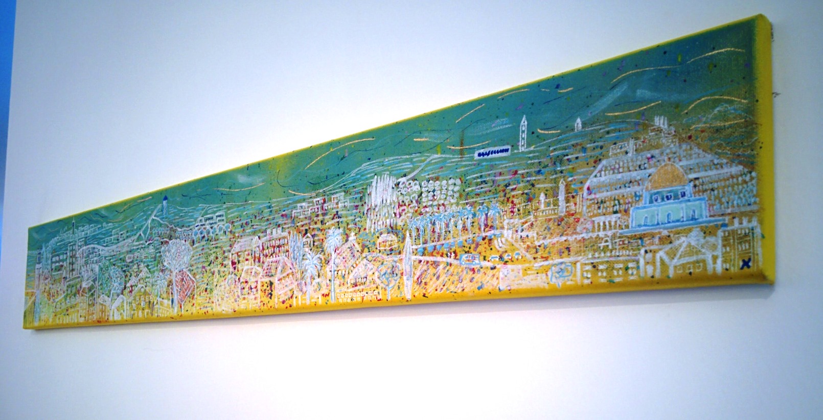 Ari Marache’s interpretation of the view. Photo by Abigail Klein Leichman Ari Marache’s interpretation of the view. Photo by Abigail Klein Leichman