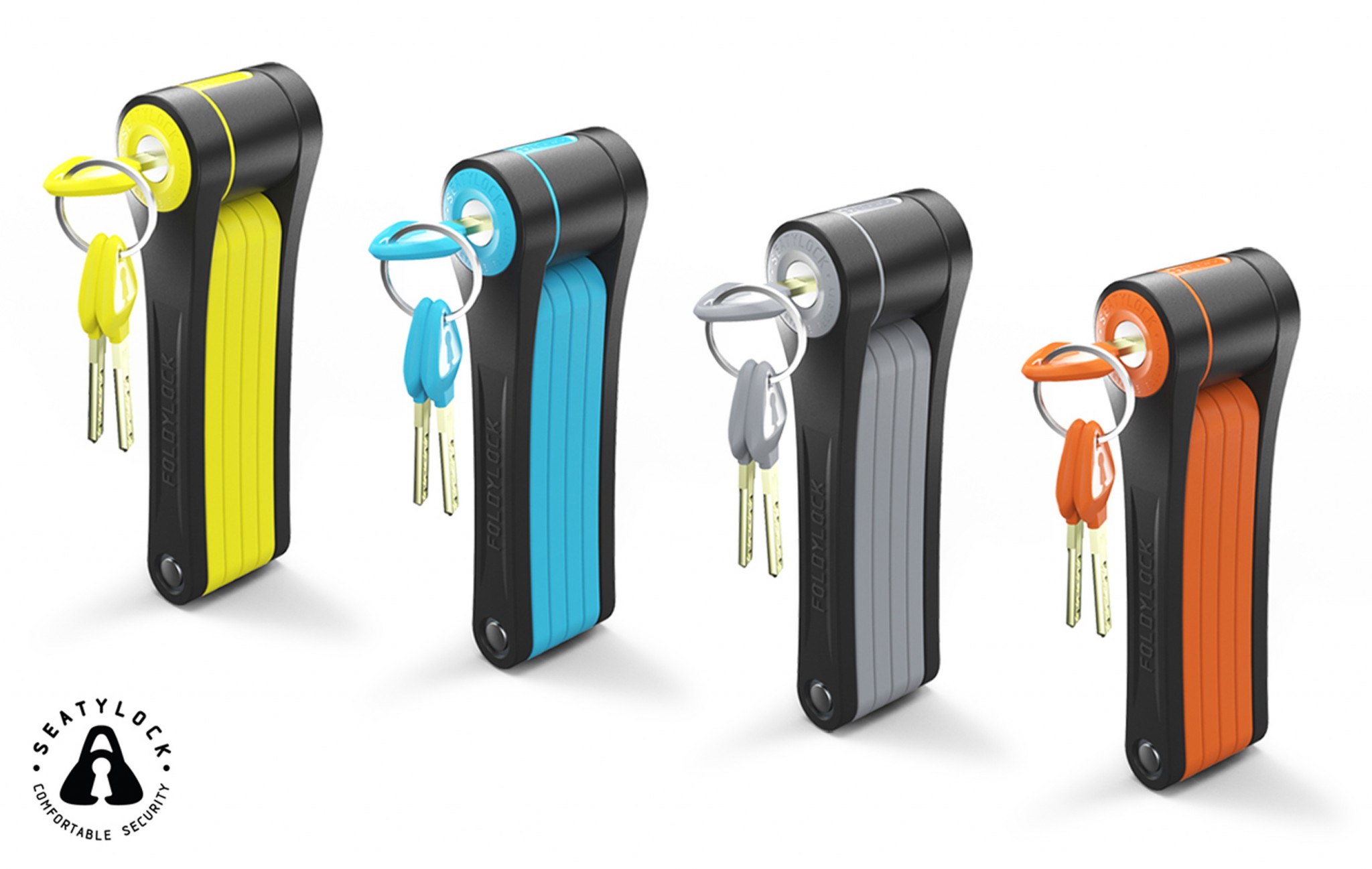 Foldilock from Seatylock comes in an assortment of colors. Photo: courtesy