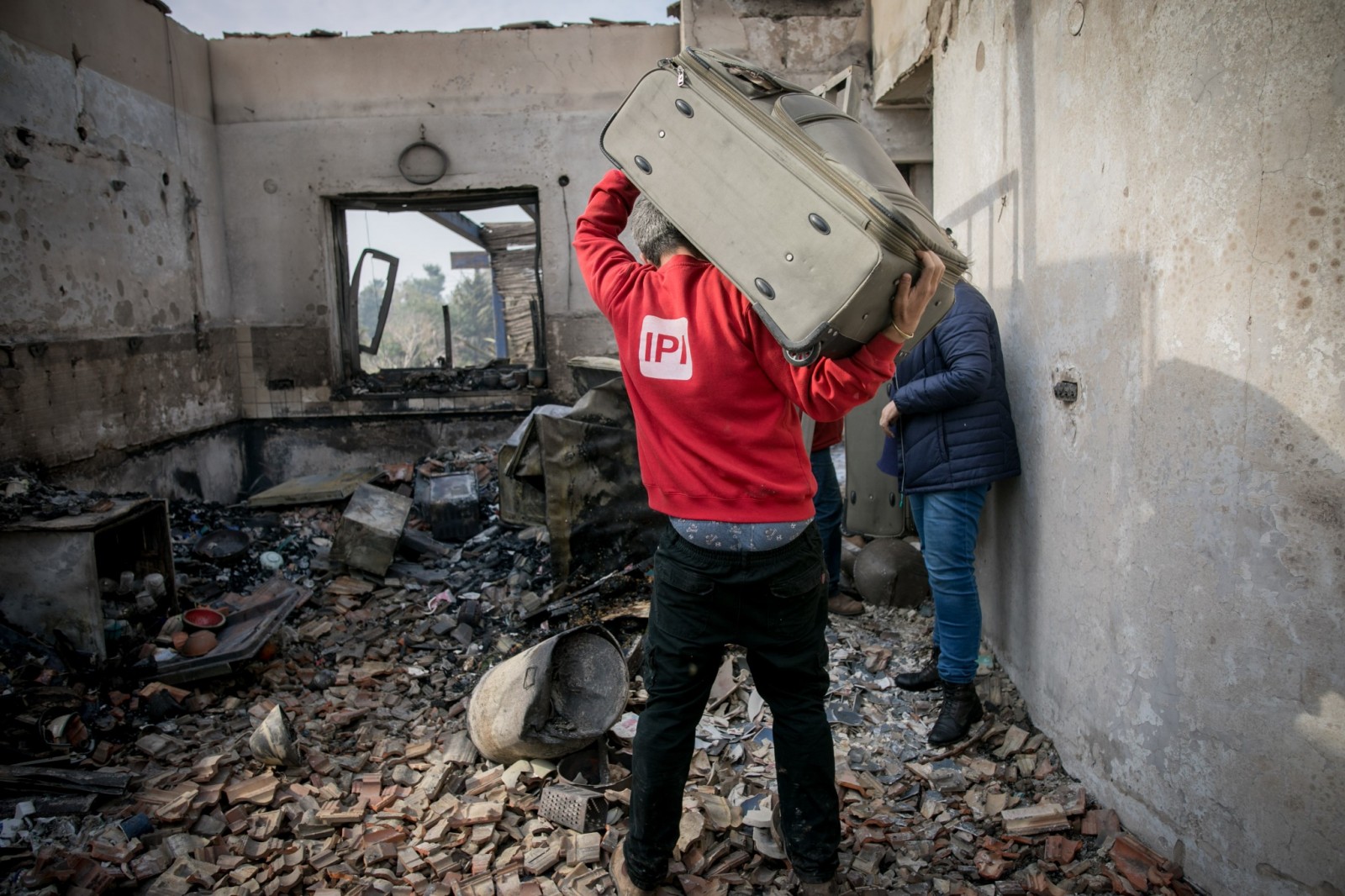 This house was damaged by fire in Nataf, outside of Jerusalem, on November 23, 2016. Photo by Yonatan Sindel/FLASH90