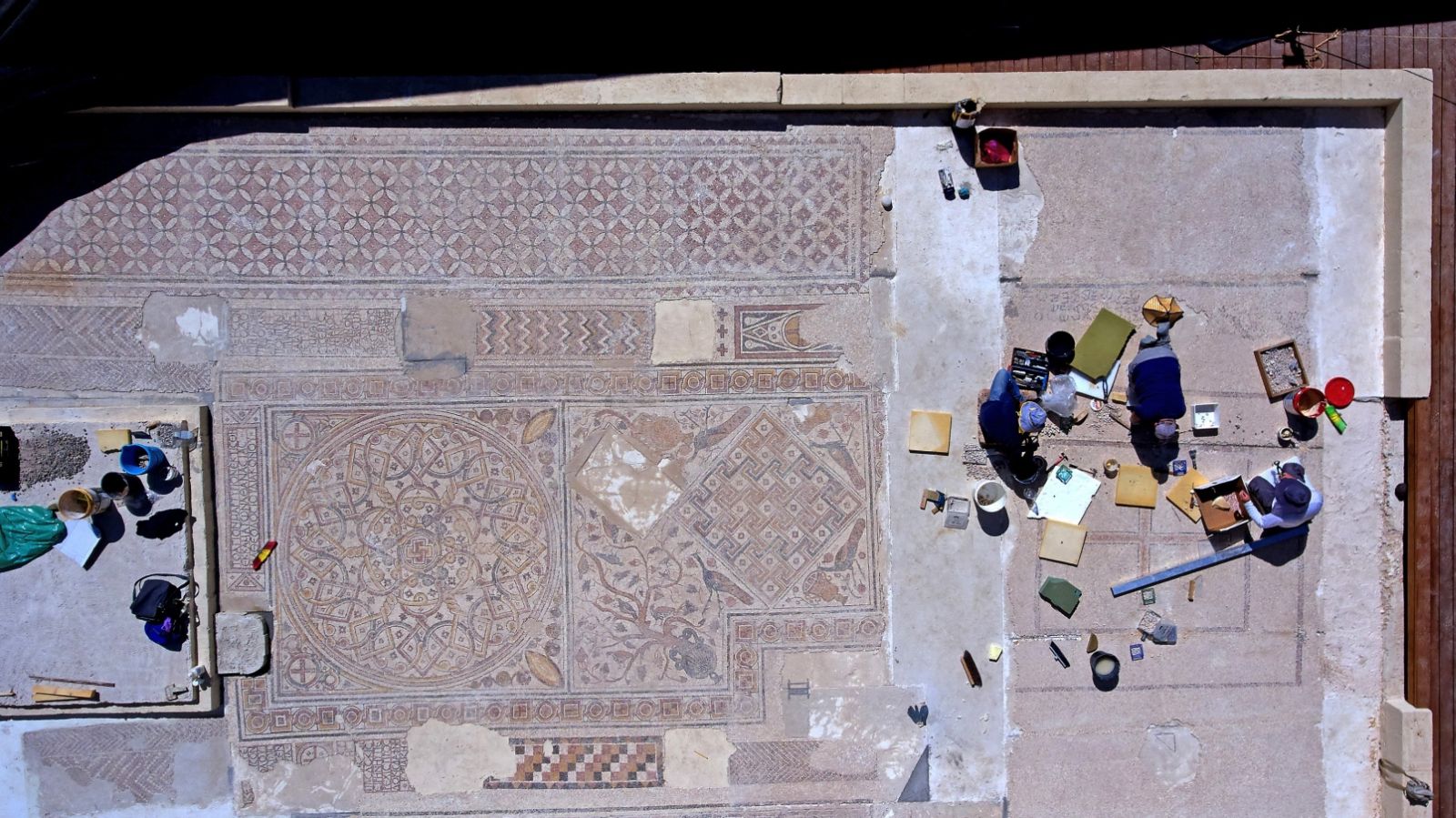 Mosaics on the roof of the IAA National Campus. Photo by Ardon Bar-Hama