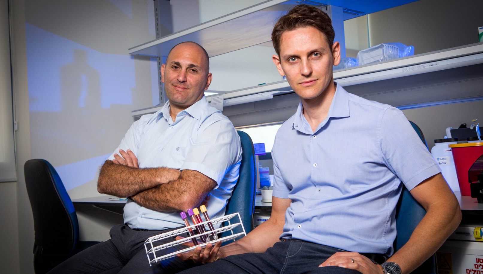 MeMed founders Kfir Oved and Eran Eden. Photo by Shlomi Yosef MeMed founders Kfir Oved and Eran Eden. Photo by Shlomi Yosef