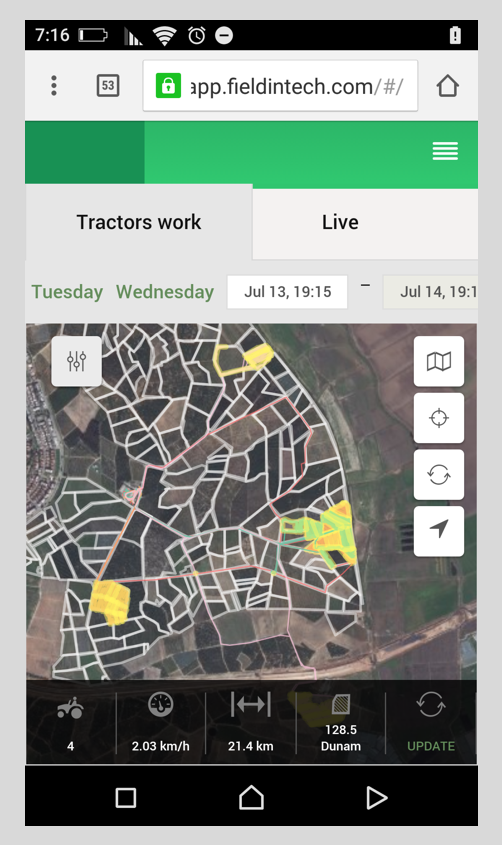 The FieldIn app helps field scouts monitor conditions. Screenshot: courtesy