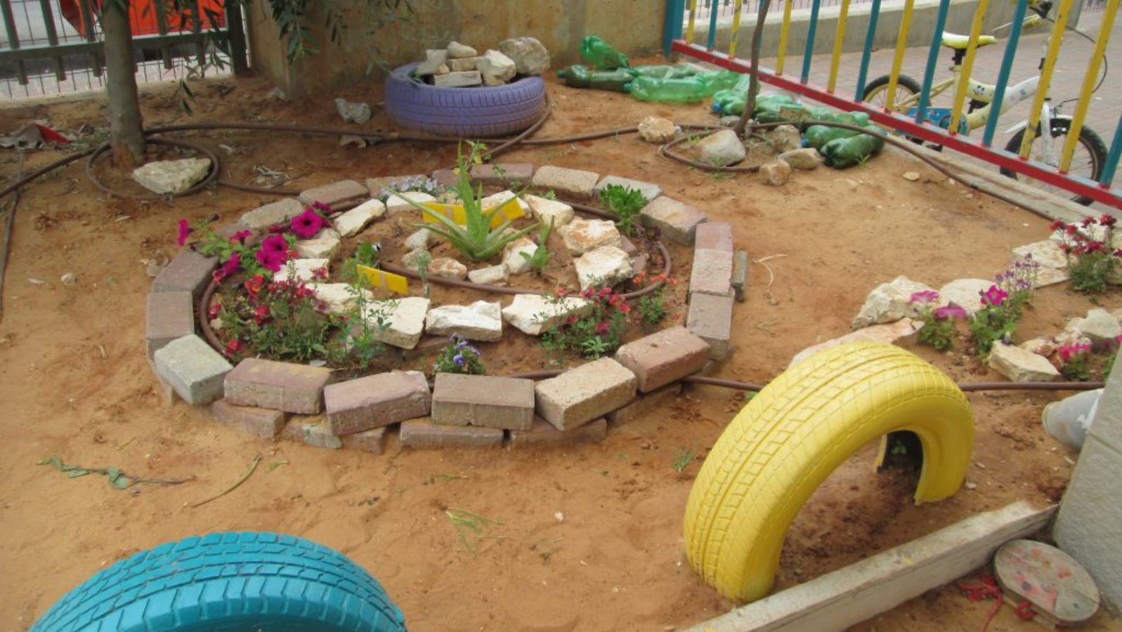 A preschool garden in Modi’in Illit. Photo: courtesy