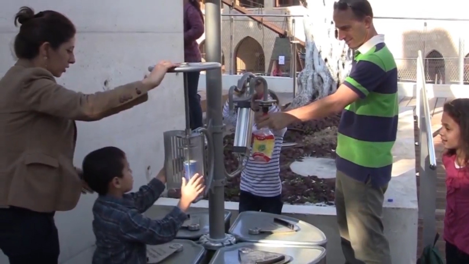 An interactive recycling center senses children approaching and interacts with them using an audio device, prompting them to segregate trash into several compartments and demonstrating how each type of material is readied for recycling. Photo courtesy of ABA Science Play An interactive recycling center senses children approaching and interacts with them using an audio device, prompting them to segregate trash into several compartments and demonstrating how each type of material is readied for recycling. Photo courtesy of ABA Science Play