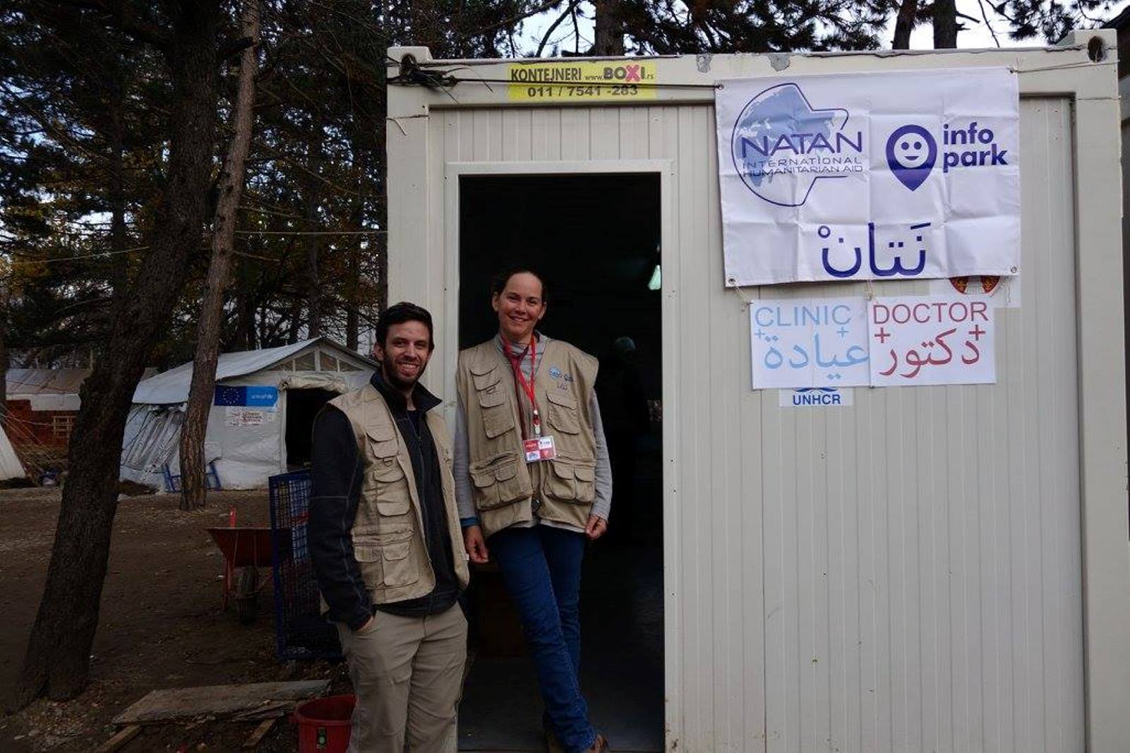 Jewish and Arab physicians and social workers staff Natan's clinic in Serbia. Photo via Facebook