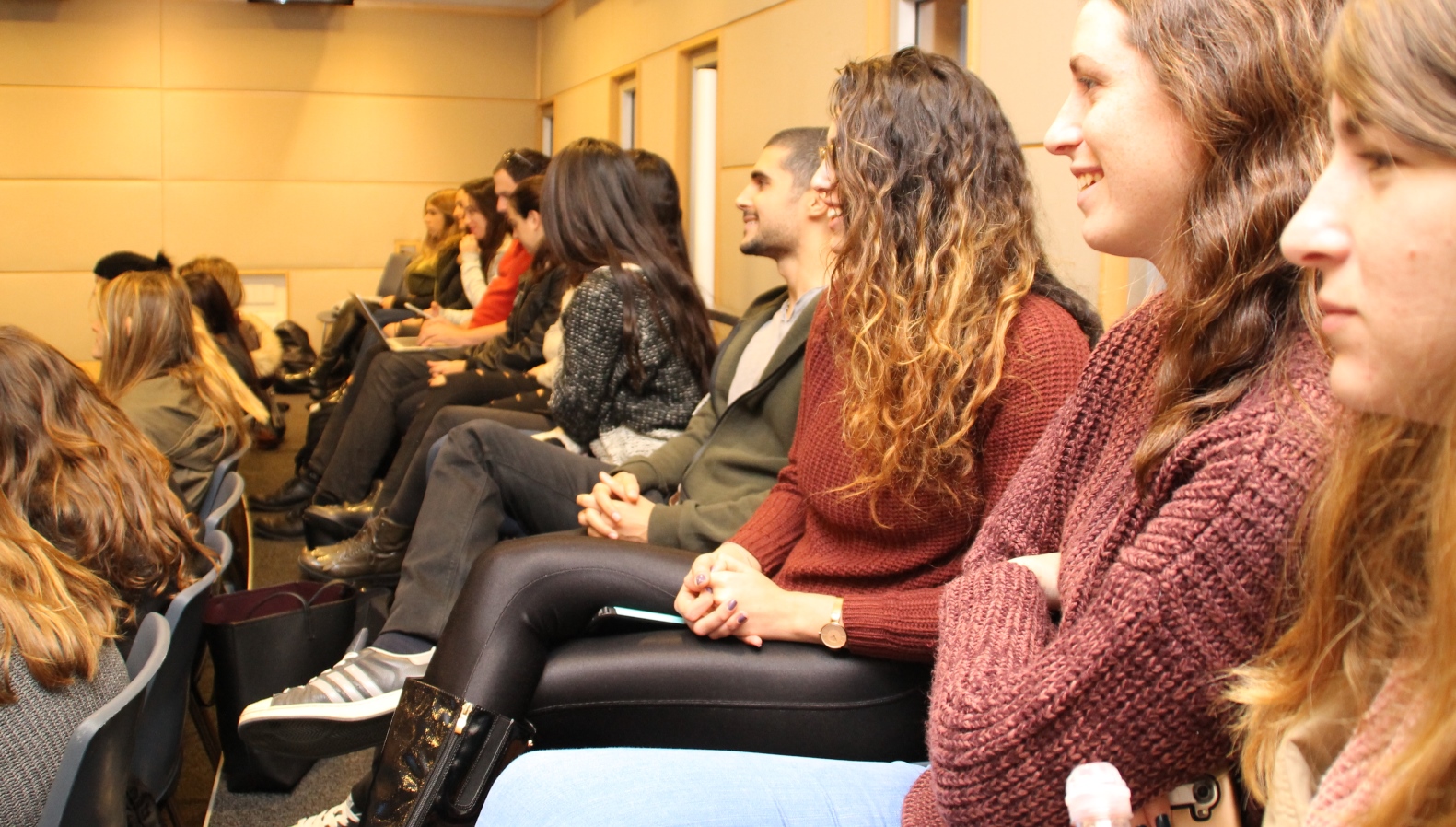 Participants enjoying one another’s favorite songs in a Music for Dialogue workshop at IDC. Photo by Dalit Adele Ledar