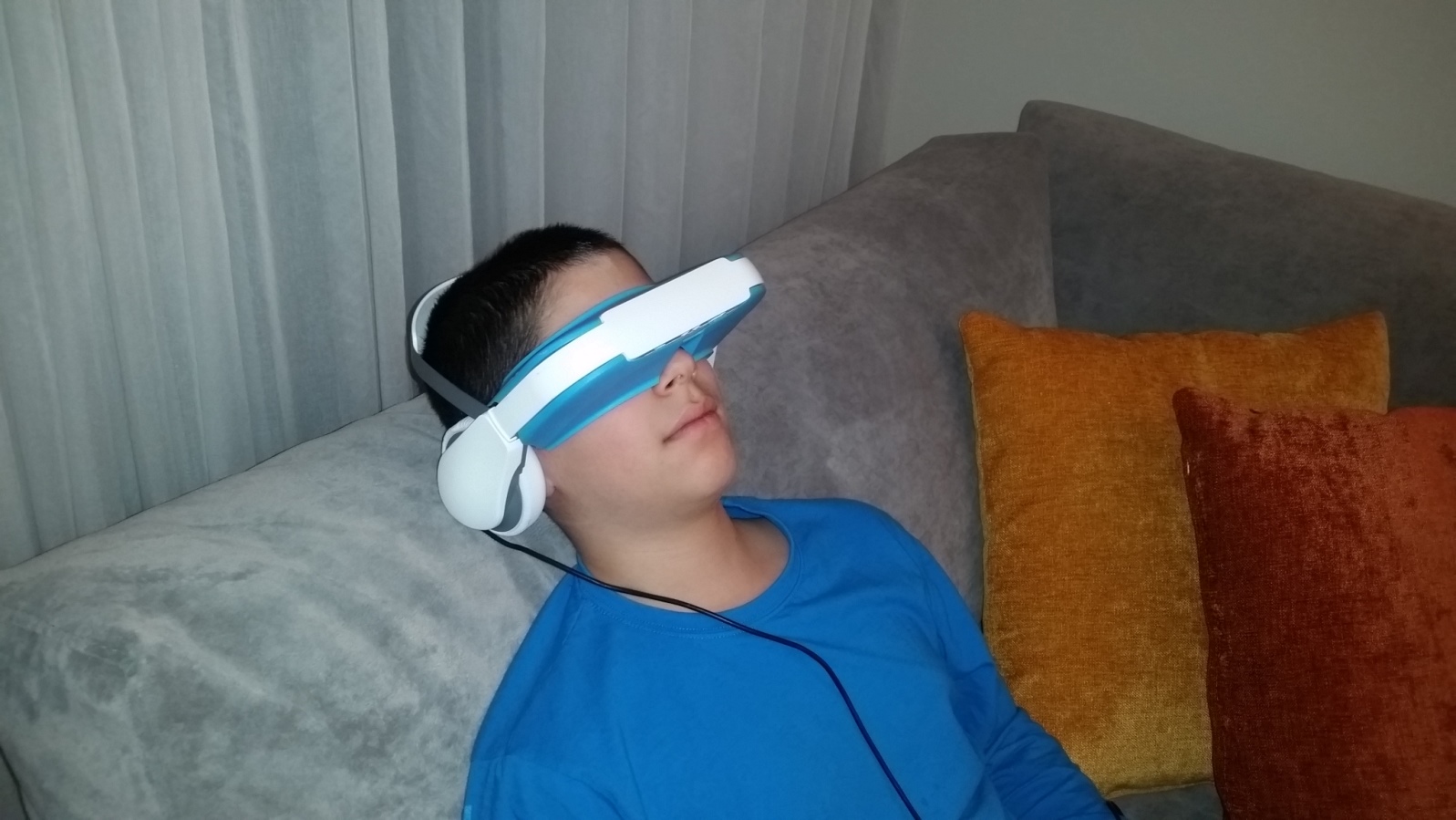 One of the Tel Aviv study participants using BinoVision. Photo courtesy of Medisim