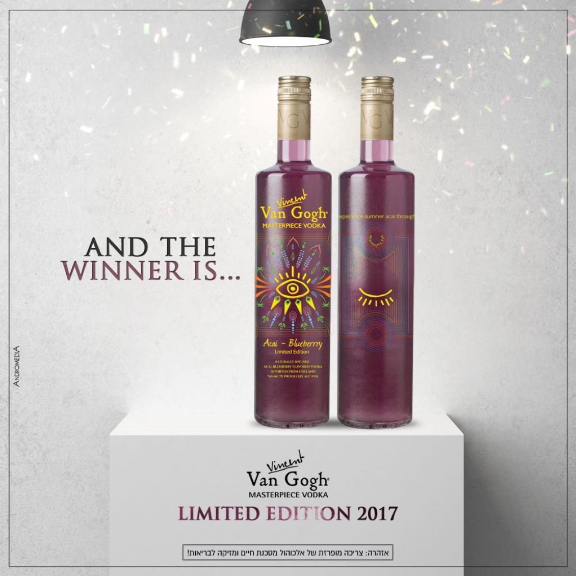 Limited-edition labels for Van Gogh blueberry vodka were designed in Israel. Photo via Facebook