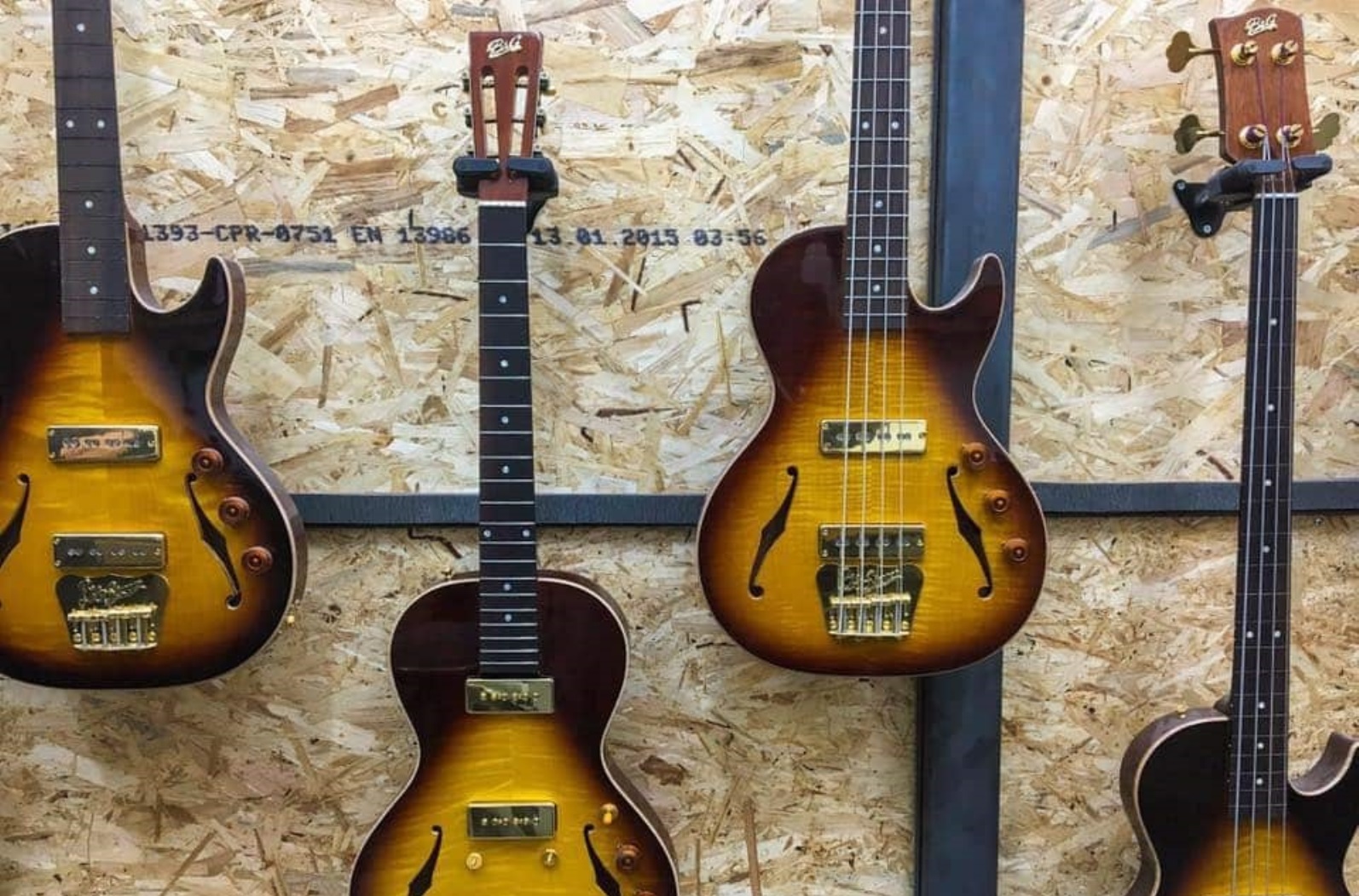 The guitar wall at B&G in Tel Aviv. Photo: courtesy
