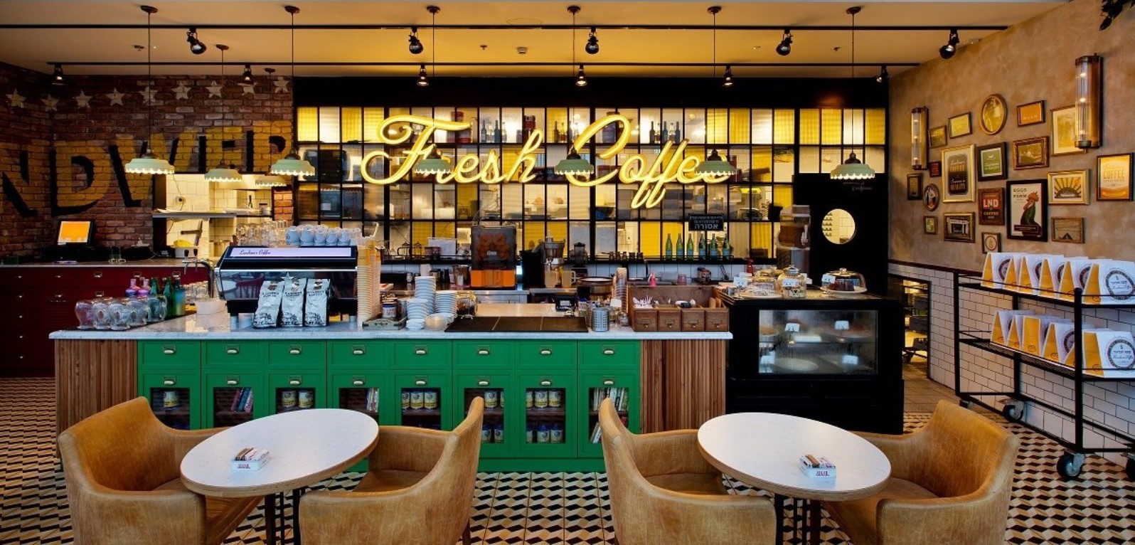 The décor at Landwer Cafés harks back to the company’s 1930s roots. . Photo: courtesy