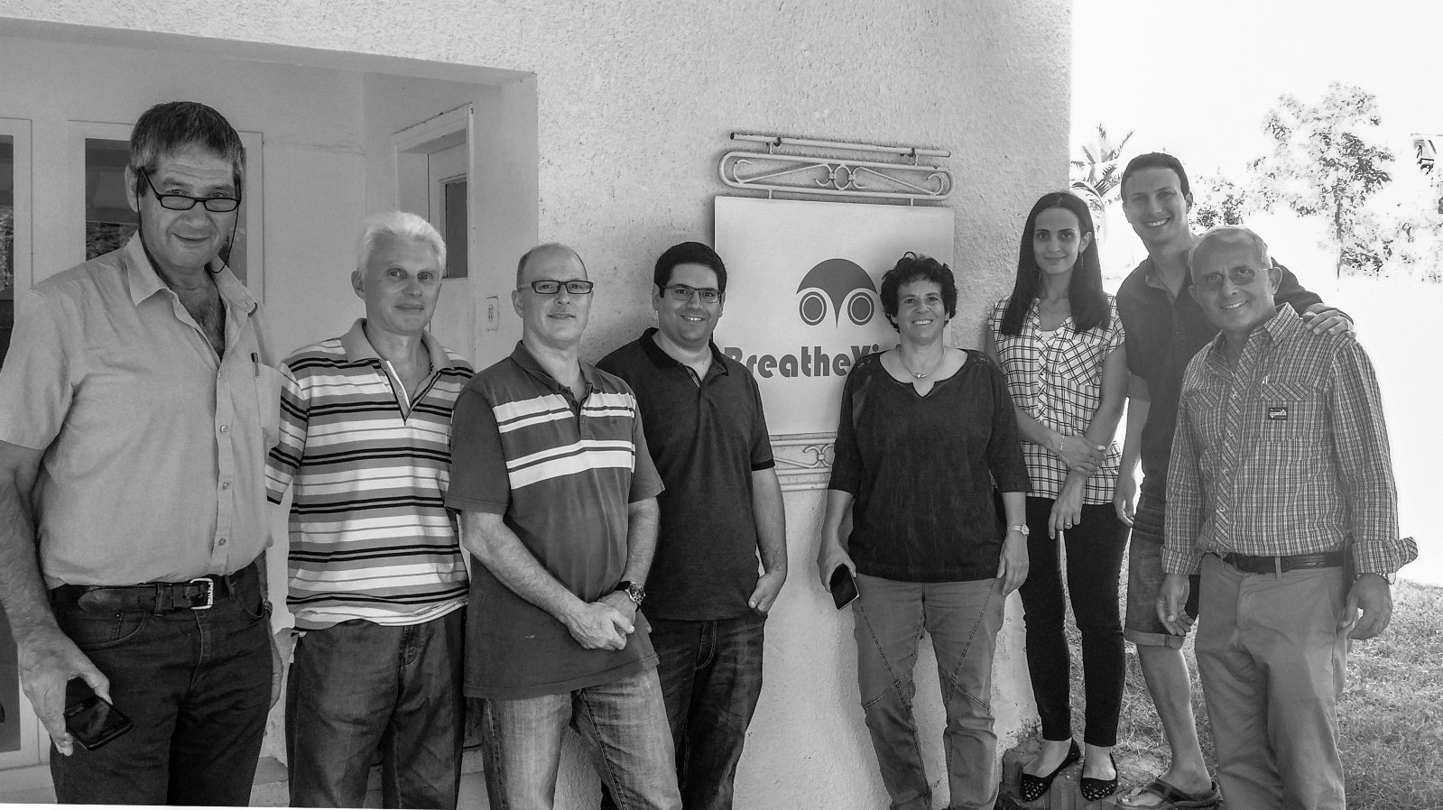 The BreatheVision team. CTO Ditza Auerbach is fourth from right. CEO Menashe Terem is on the far left. Photo: courtesy