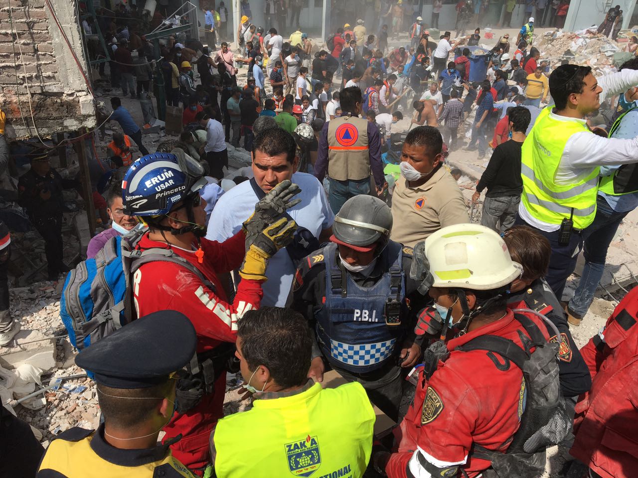 ZAKA team members in Mexico. Photo courtesy ZAKA