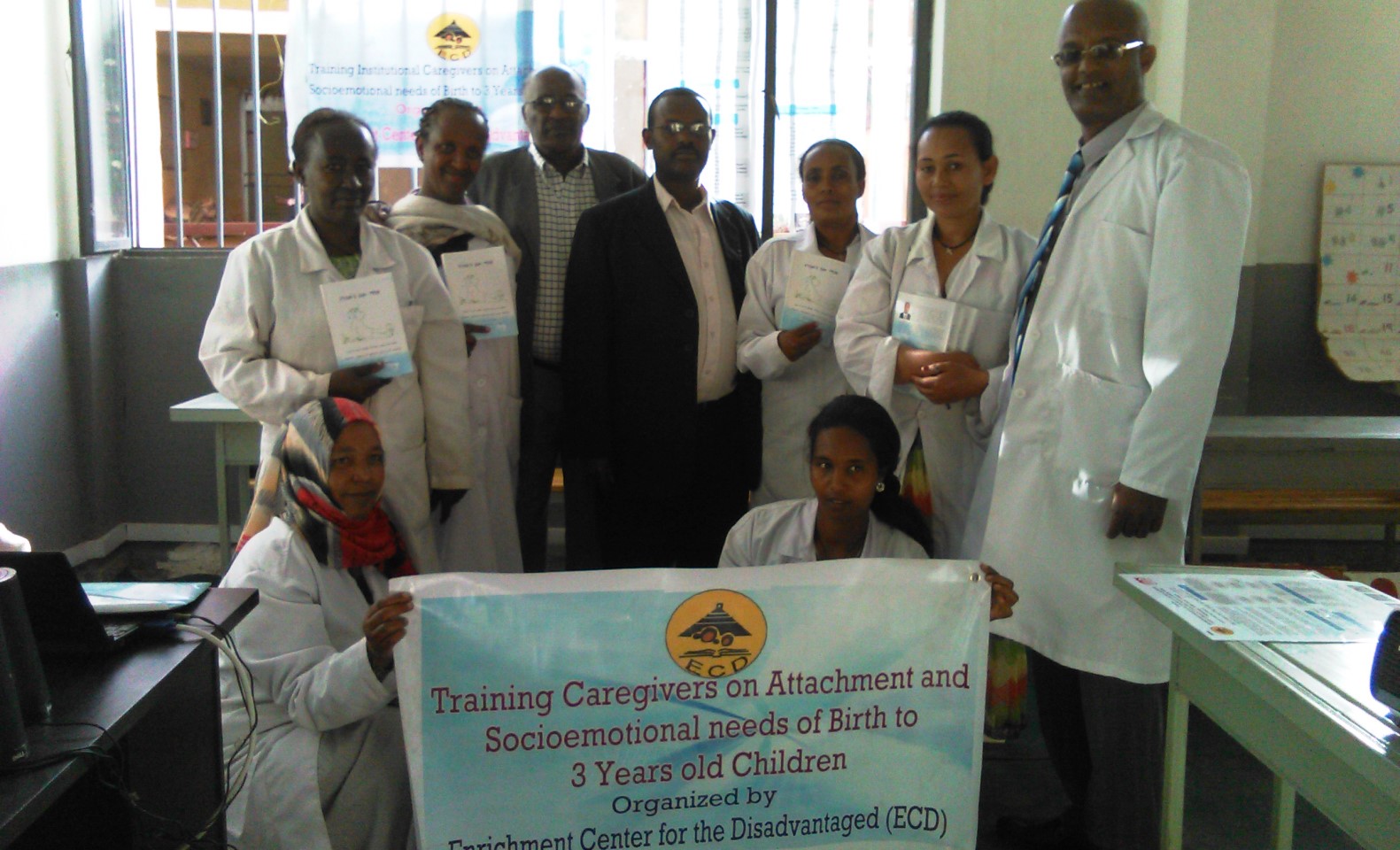 Sahilu Baye, right, with participants in his course in Ethiopia based on what he learned in Israel. Photo: courtesy