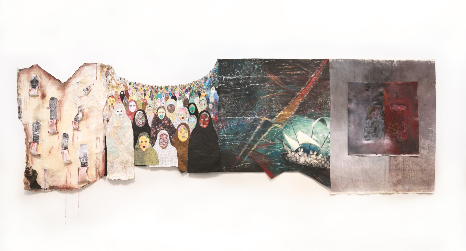 This group exhibition, "Human Rights: The Forsaken and Forgotten" is by Marleene Rubenstein, Nancy Goodman Lawrence, Renée Amitai, and Doni Silver Simons/Flashpoints