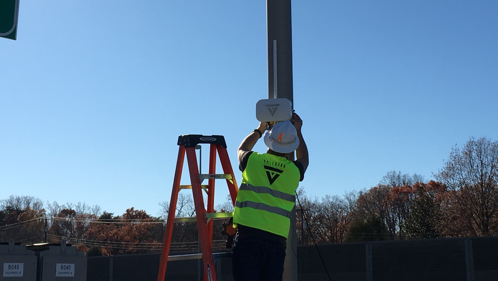 A pole-mounted control unit will send the collected to the cloud for analysis. Photo courtesy of Valerann