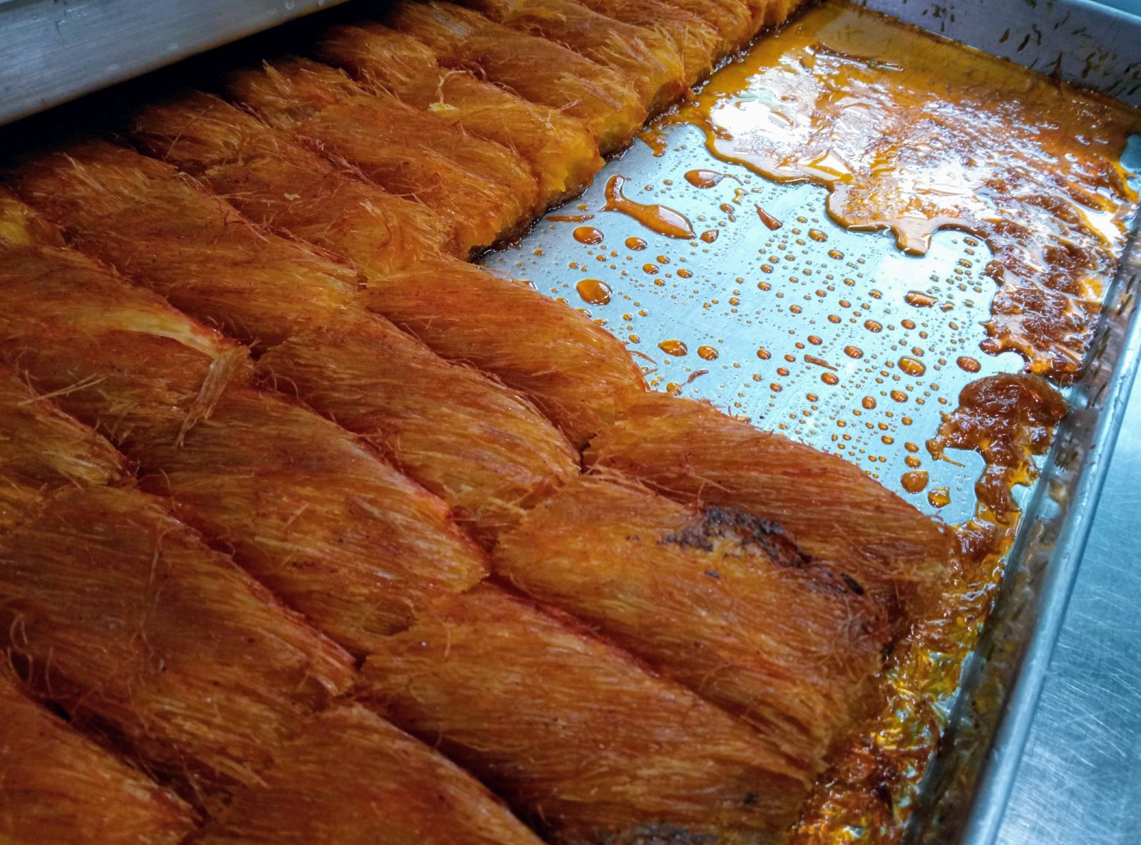 Knafeh at Mamtakei Kashash in the Acre open-air market. Photo by Jessica Halfin