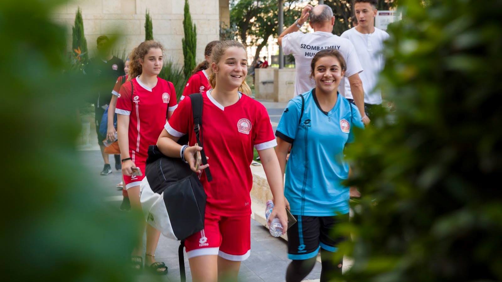 Young athletes arriving in Israel for the International Children's Games. Photo via Facebook