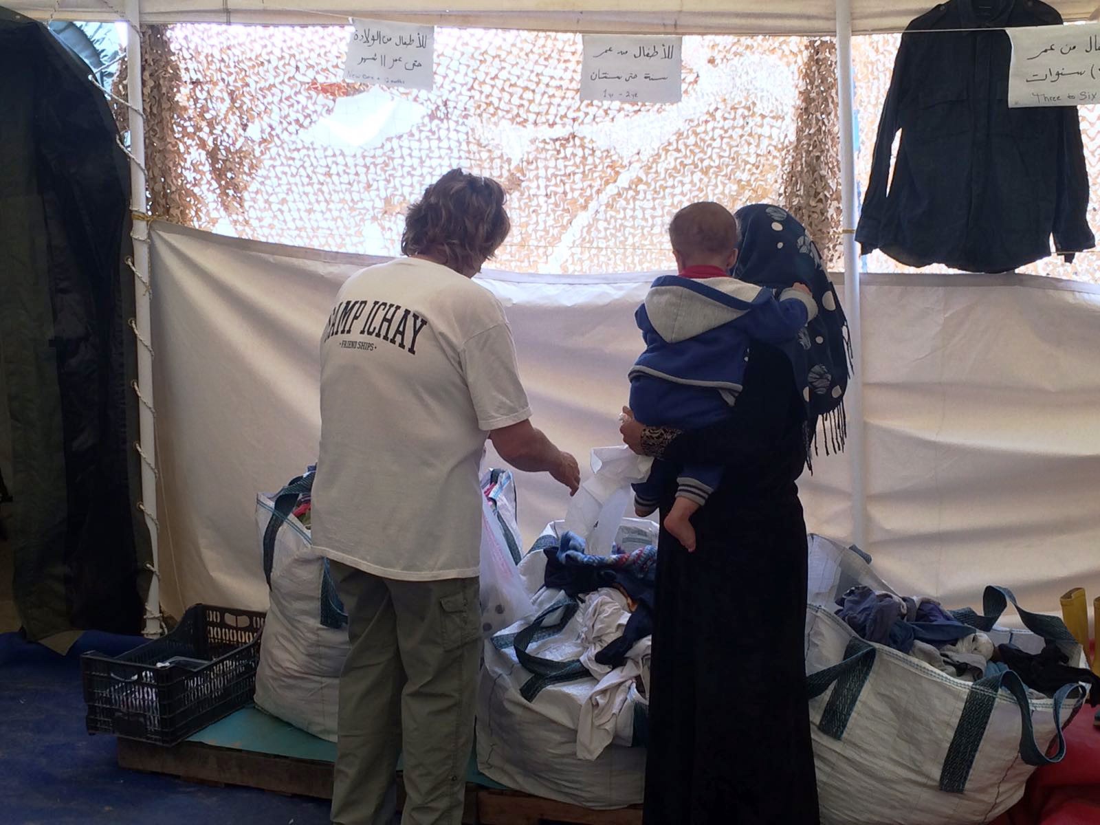 The “Blessing Room" in Mazor Ladach field clinic where Syrian patients can choose clothing donated by Israelis. Photo courtesy of Friend Ships Unlimited