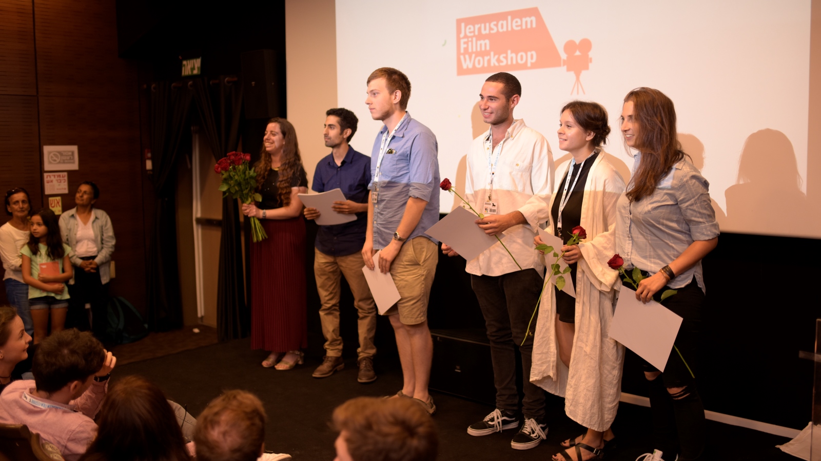 Jerusalem Film Workshop participants at the premiere of their documentaries. Photo: courtesy