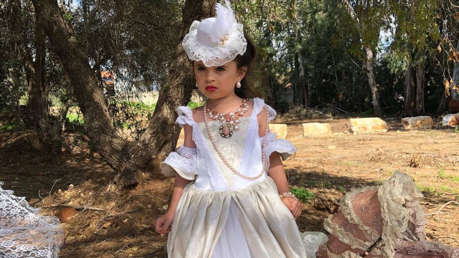 Israeli child model Mia Aflalo dressed up for Purim. Photo via Instagram