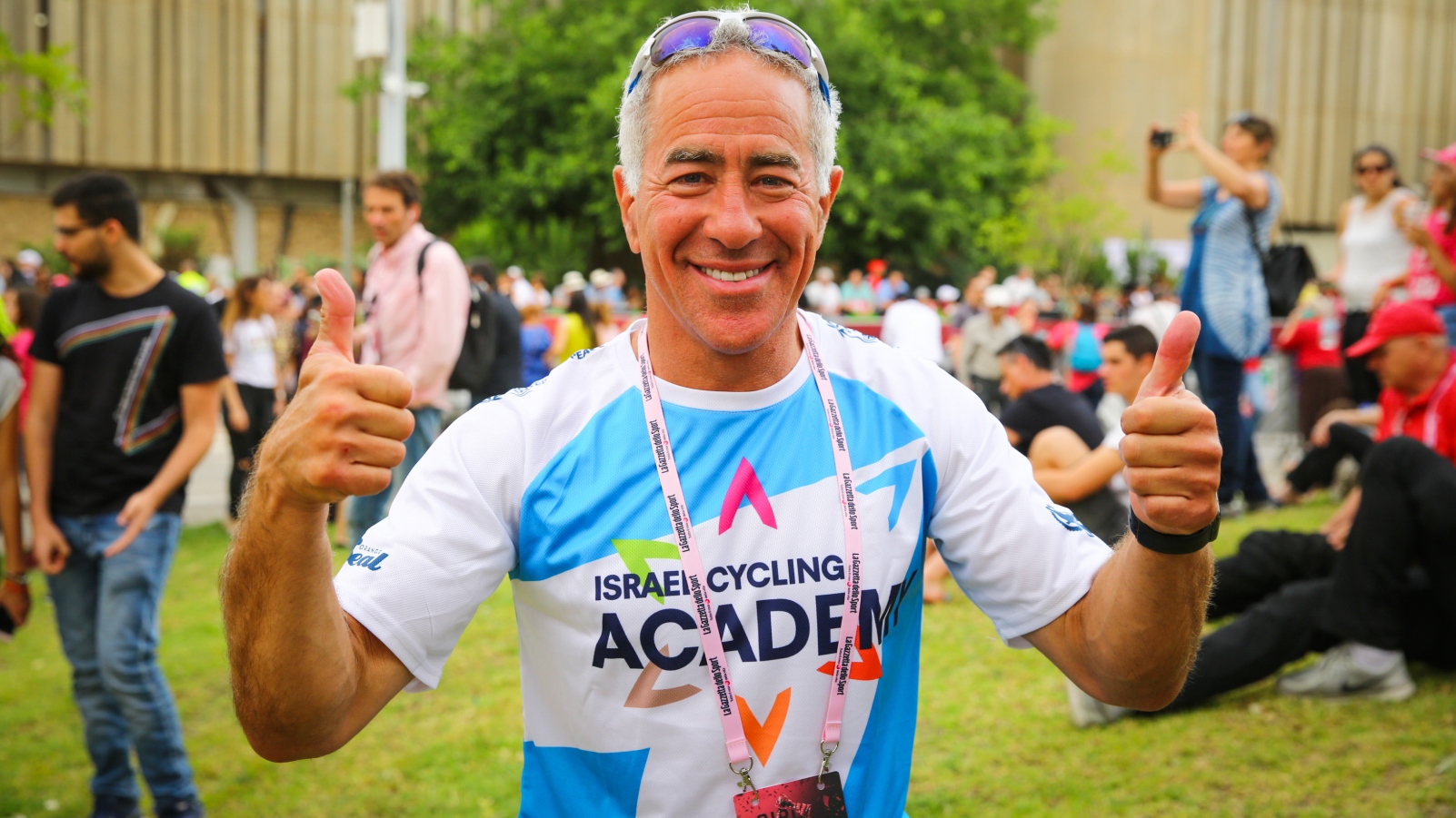 Israel Cycling Academy team co-owner Sylvan Adams at the Giro d'Italia Big Start in Beersheva, May 6, 2018. Photo by FLASH90