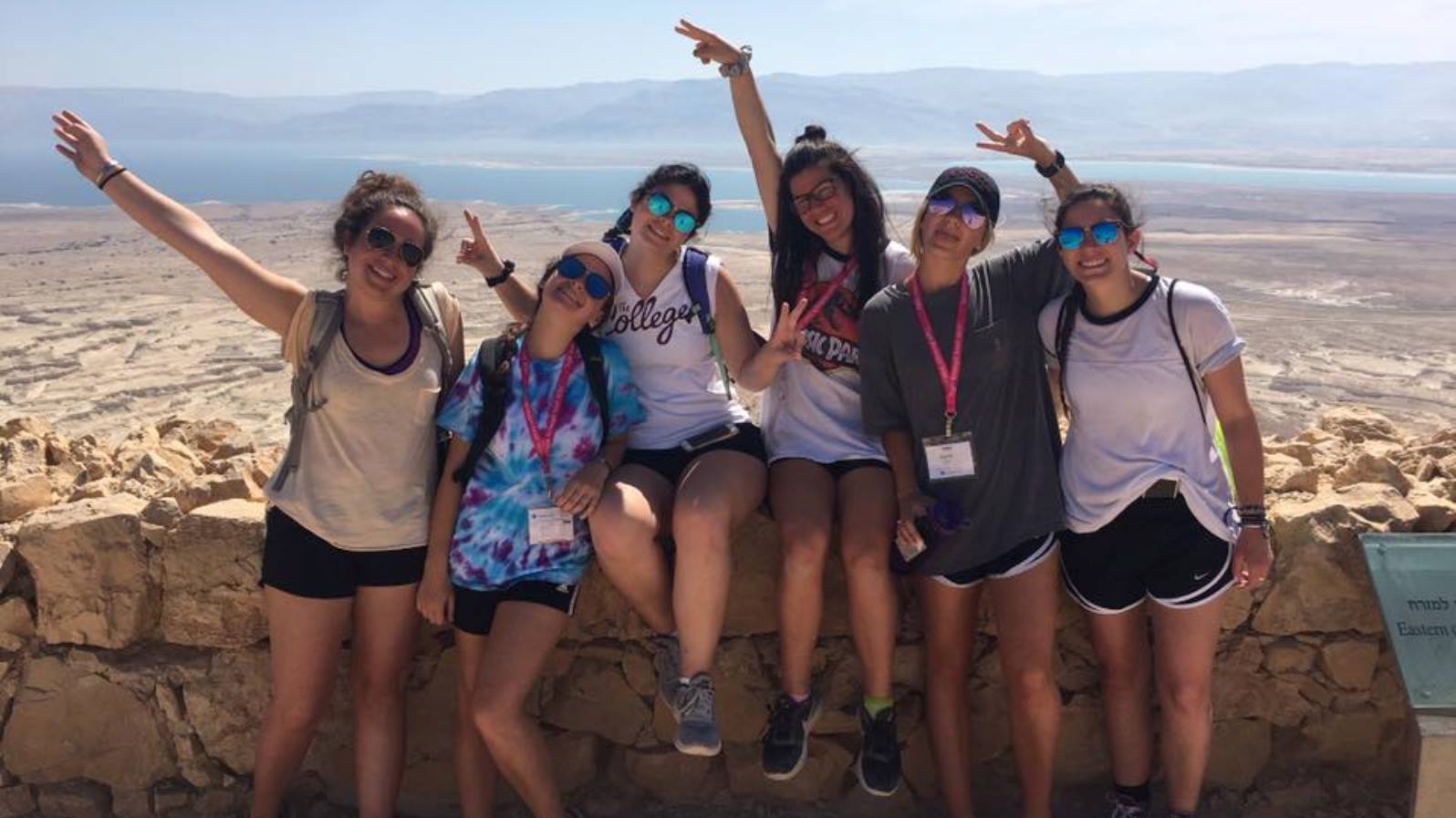 Julia Woolf and Birthright friends at Masada. Photo: courtesy
