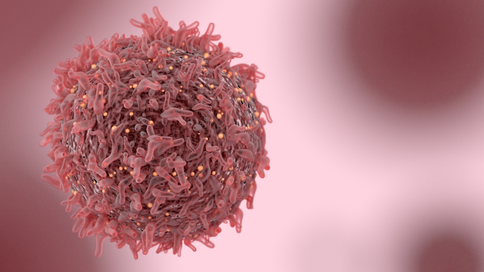 A cancer cell. When the amount of ubiquilin-4 rises in tumor cells, the cells become more prone to genome instability. Photo by CI Photos via shutterstock.com