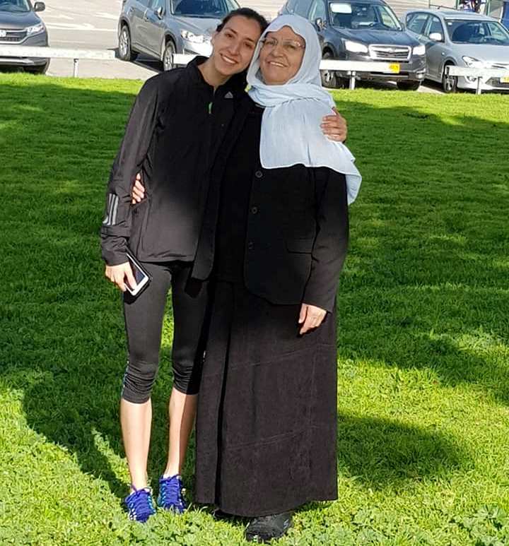 Champion Druze-Israeli runner Karawan Halabi and her mother. Photo: courtesy