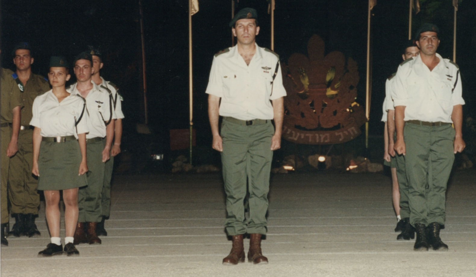 Inbal Arieli, left, in Unit 8200 officers school, 1997. Photo: courtesy