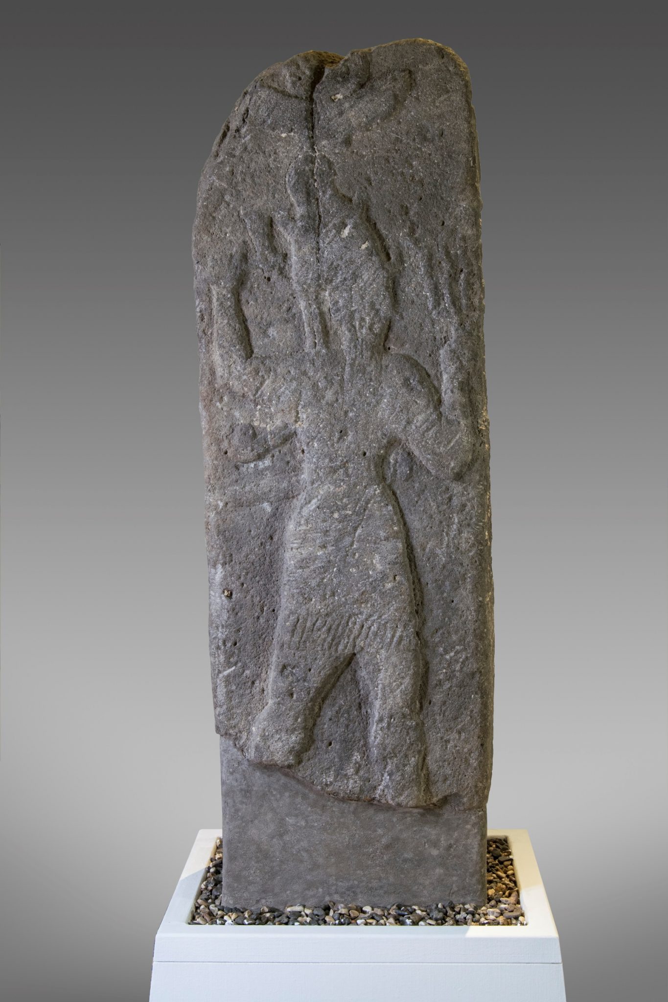 A 4.25-foot basalt stele bearing an inscription of Hamiyatas. Photo by Moshe Caine
