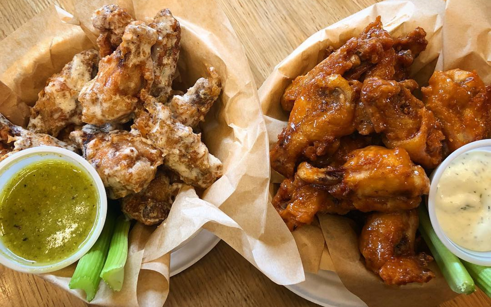 Two kinds of wings on offer at Hatch. Photo via Facebook