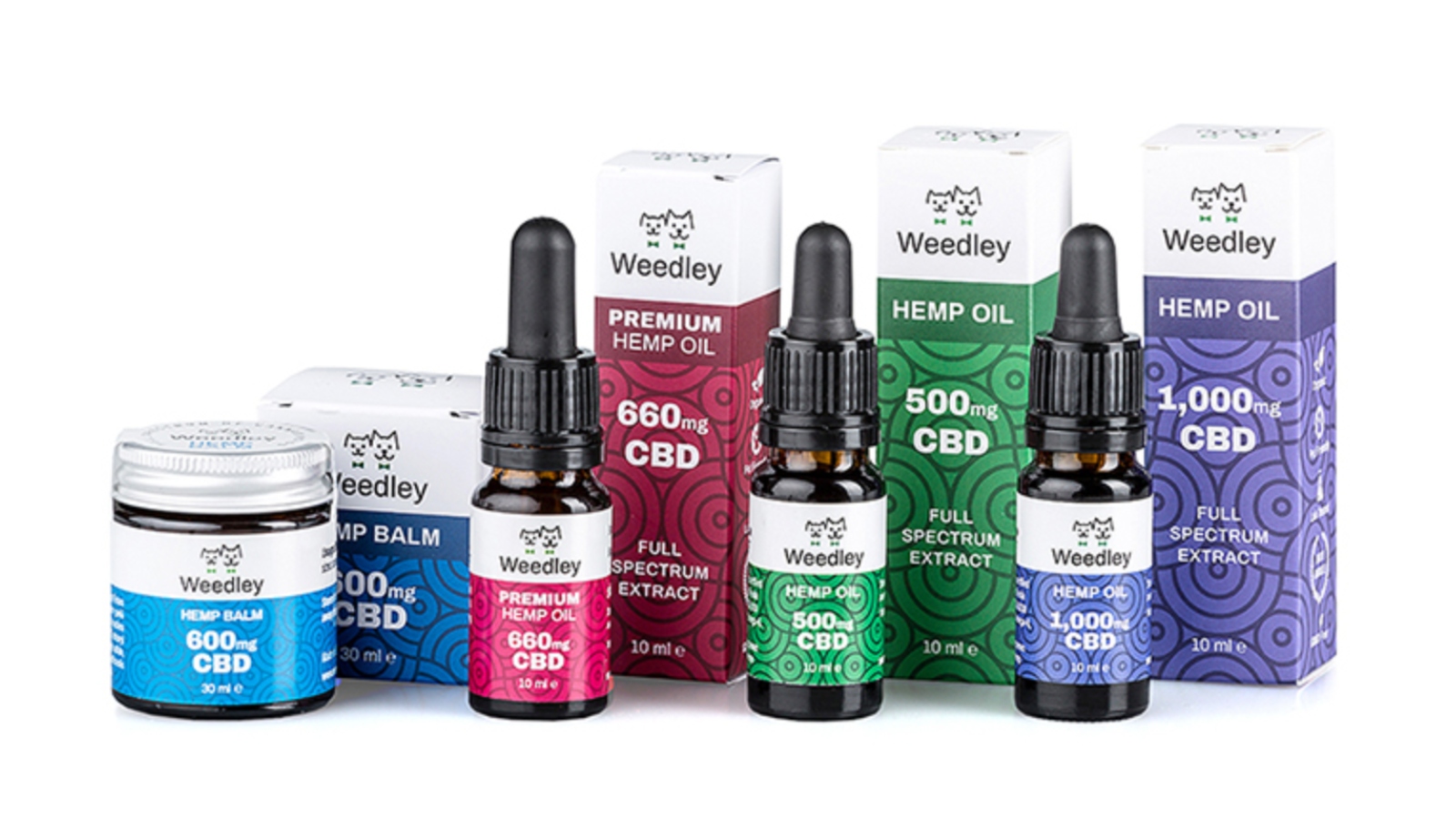 Weedley CBD products for pets include drops, balms and treats. Photo by Ines van Megen