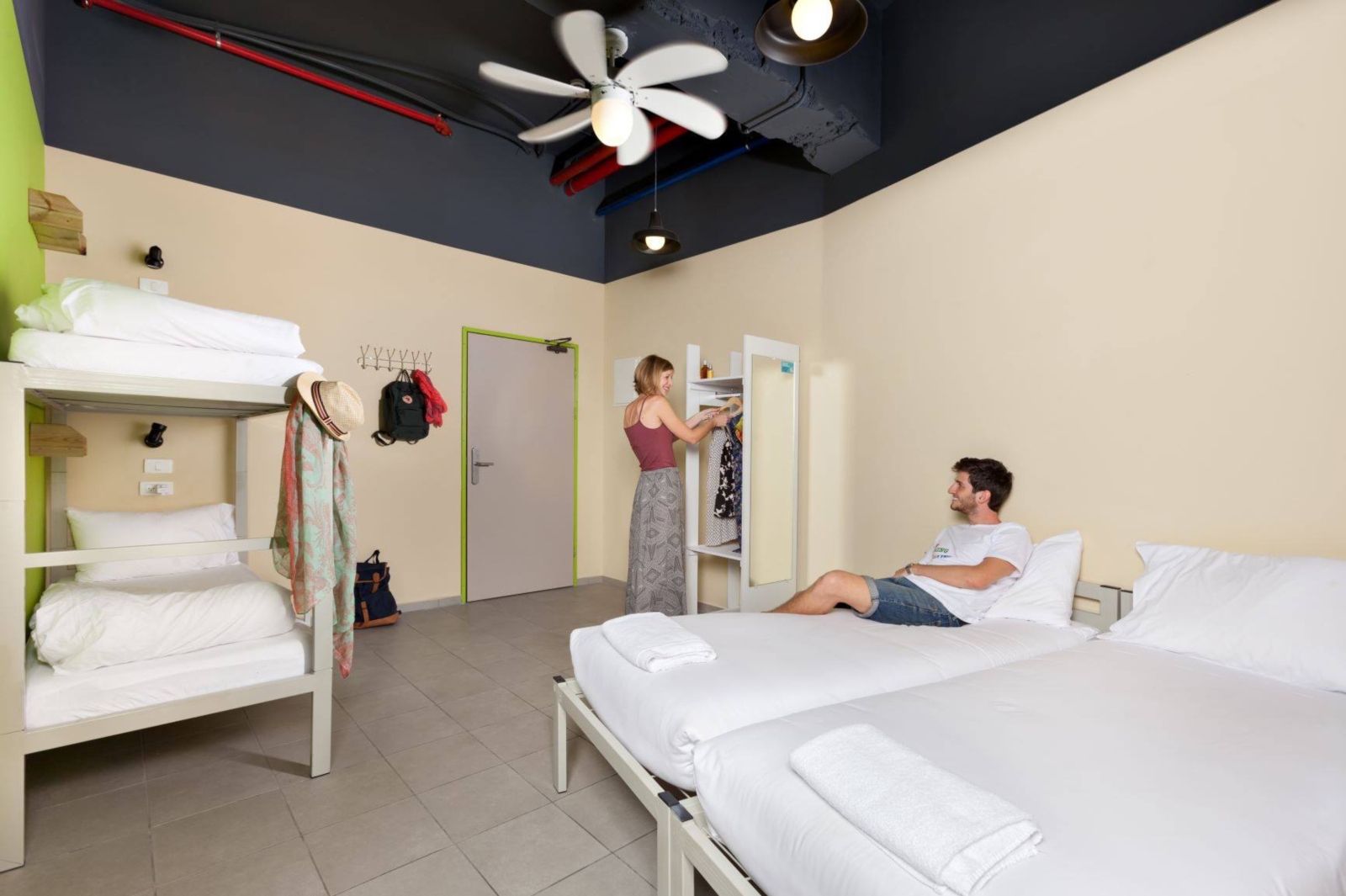 Room at Abraham Hostel, Tel Aviv. Photo via Facebook