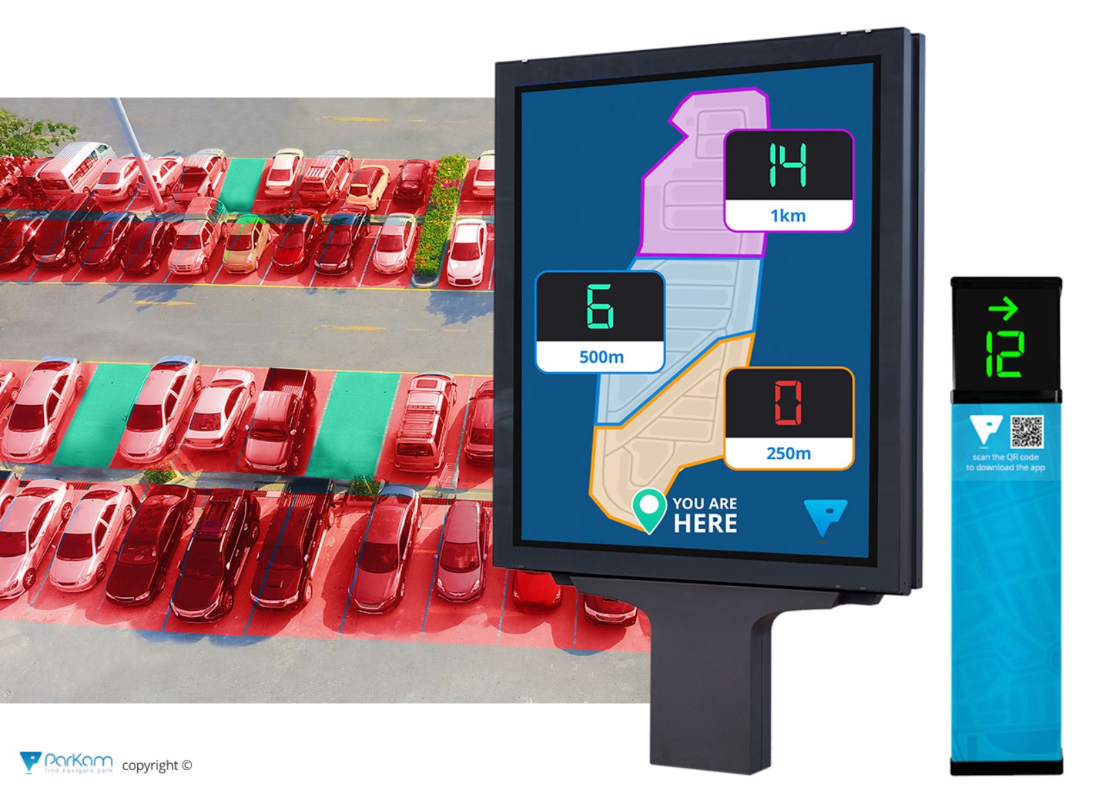 Parkam displays open spots in a variety of ways. Photo: courtesy