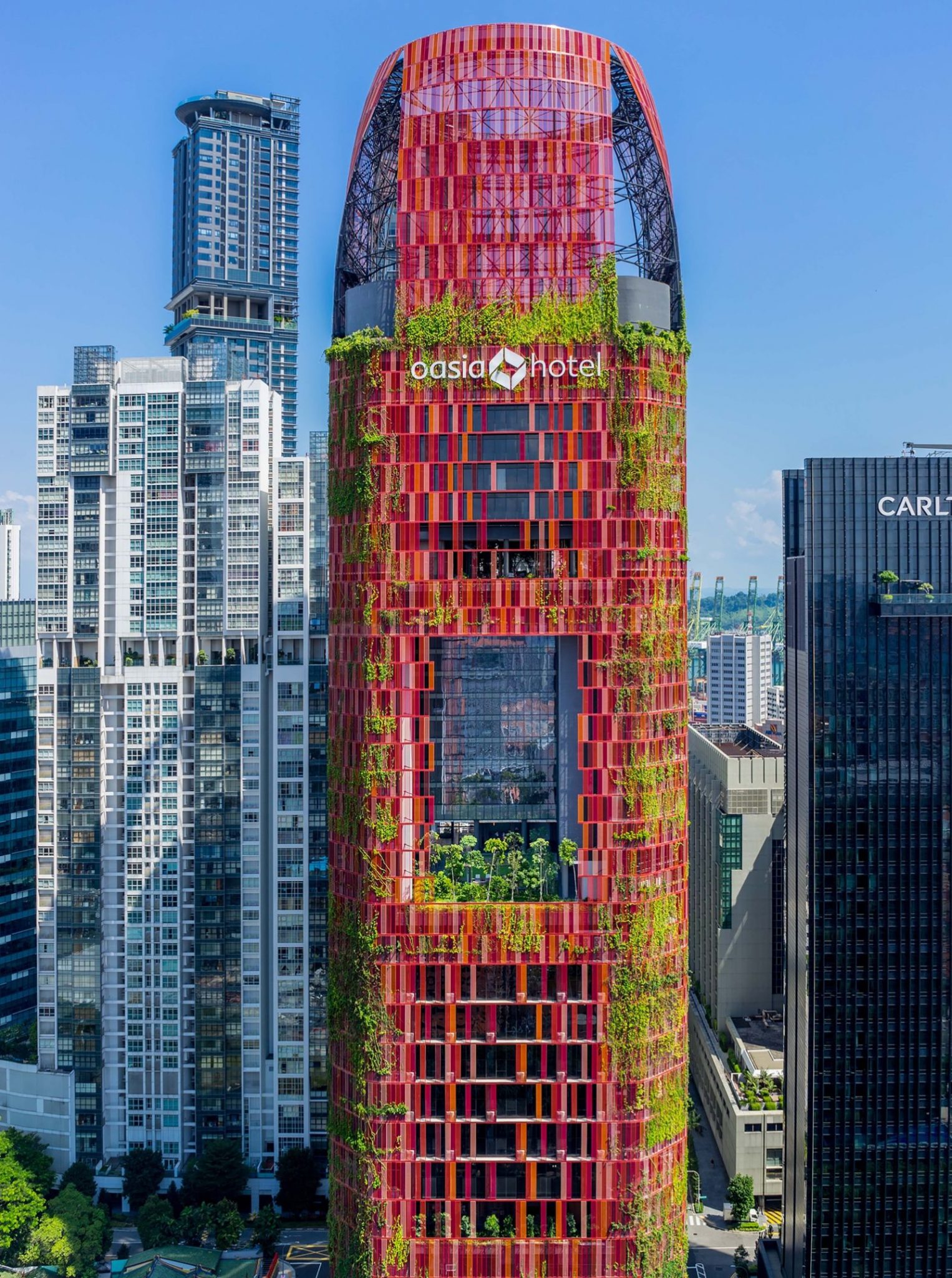 The Oasia Hotel Downtown in Singapore is a tropical 'living' tower. Photo by K. Kopter/WOHA