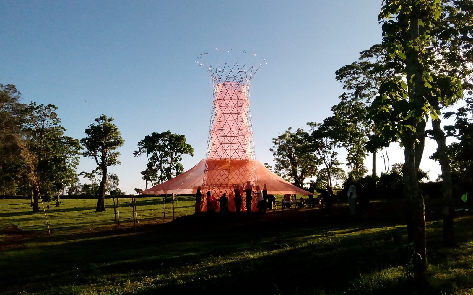 The Warka water collection tower in Italy. Photo: courtesy